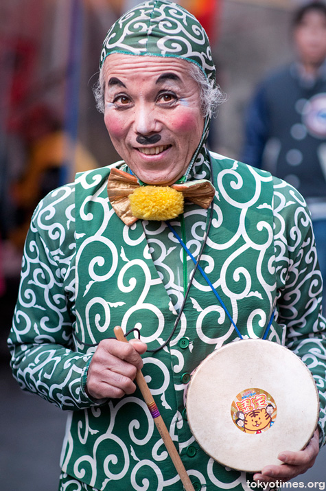 colourful Japanese salesman