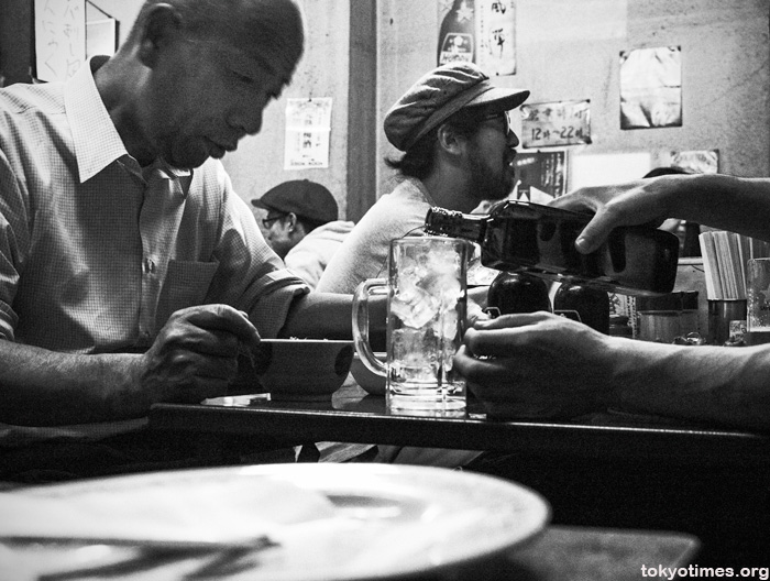 Japanese drinkers in a traditional bar