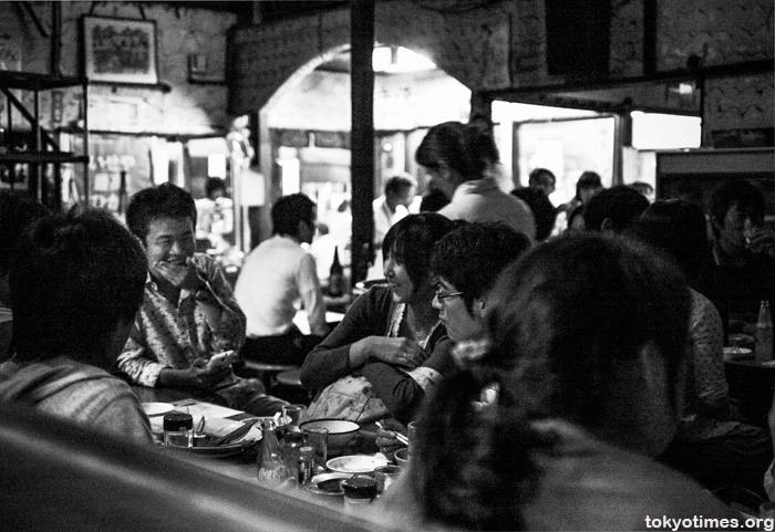 Japanese drinkers in a traditional bar