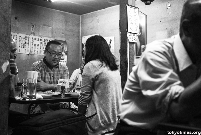 Japanese drinkers in a traditional bar