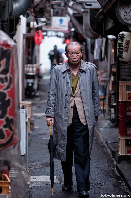 An old Japanese man in Shinjuku Memory Lane