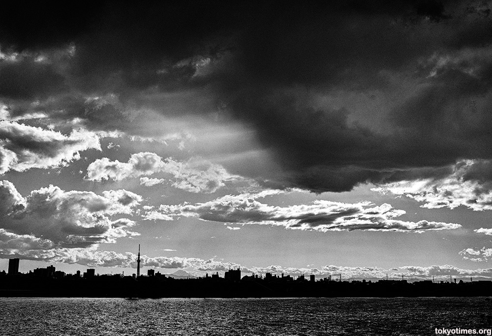 skytree and mount fuji storm