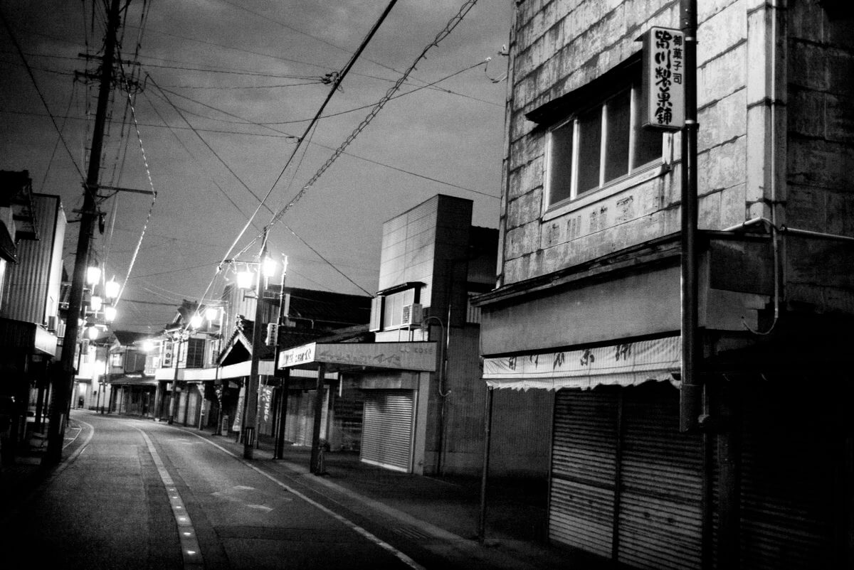 empty and shuttered japanese street