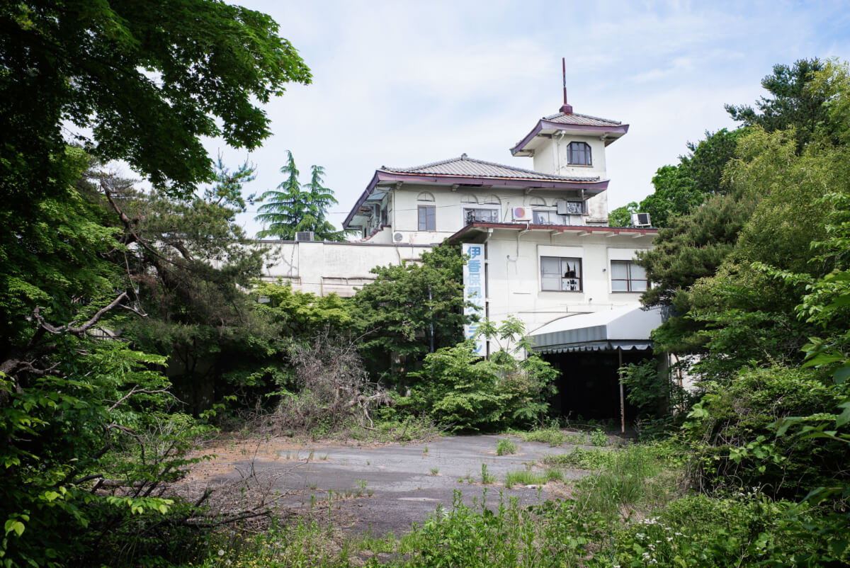 abandoned old Japanese hotel