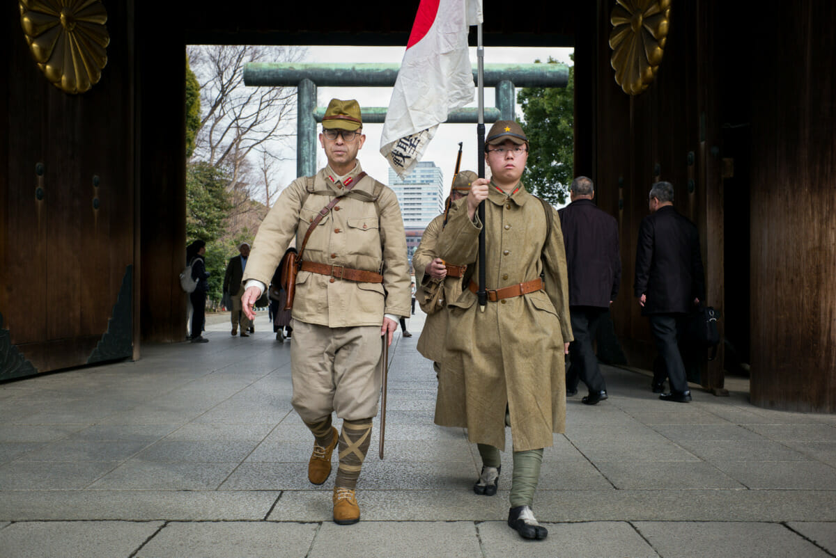 Japanese nationalists at Tokyo’s Yasukuni Shrine on National Foundation Day