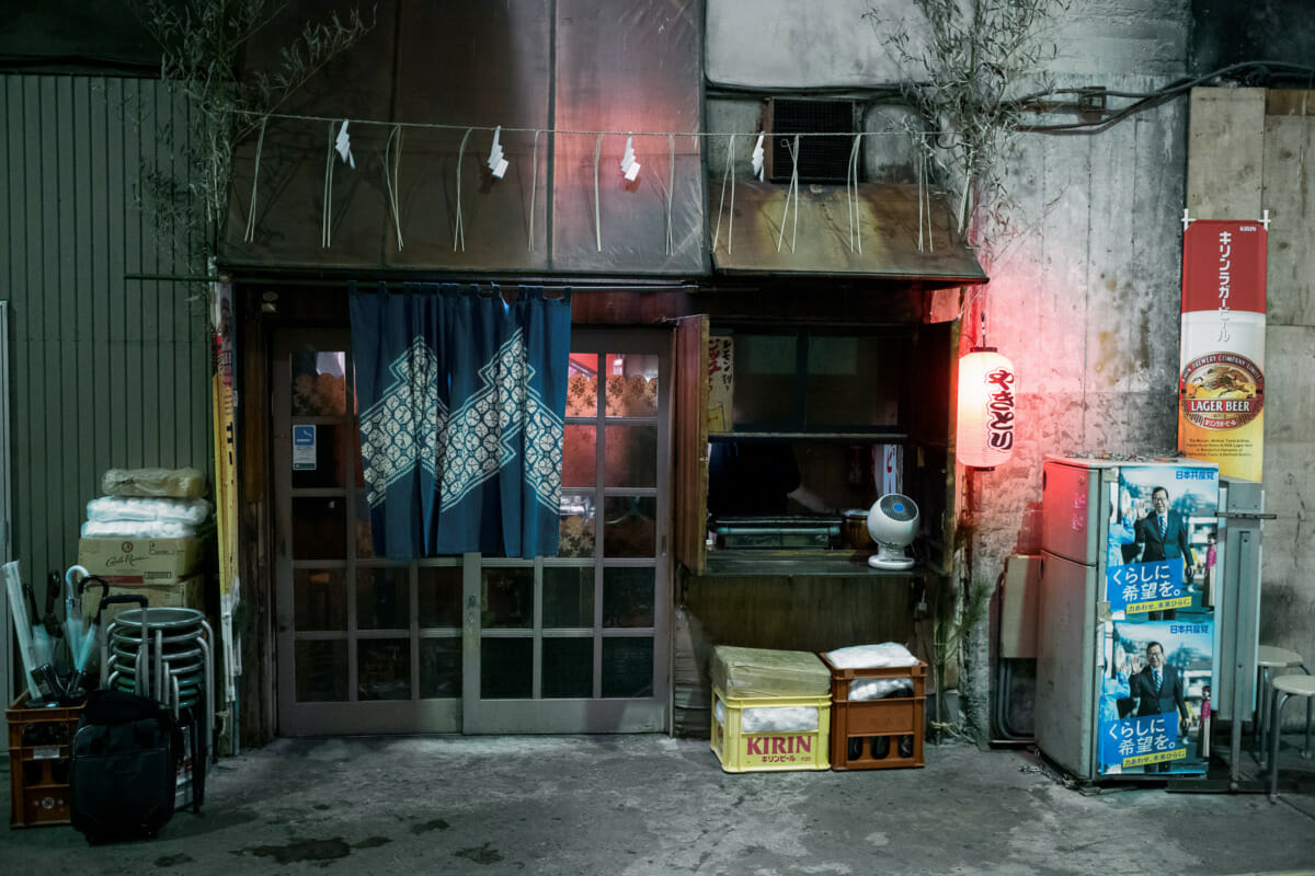 A little Japanese bar in a disused old tunnel