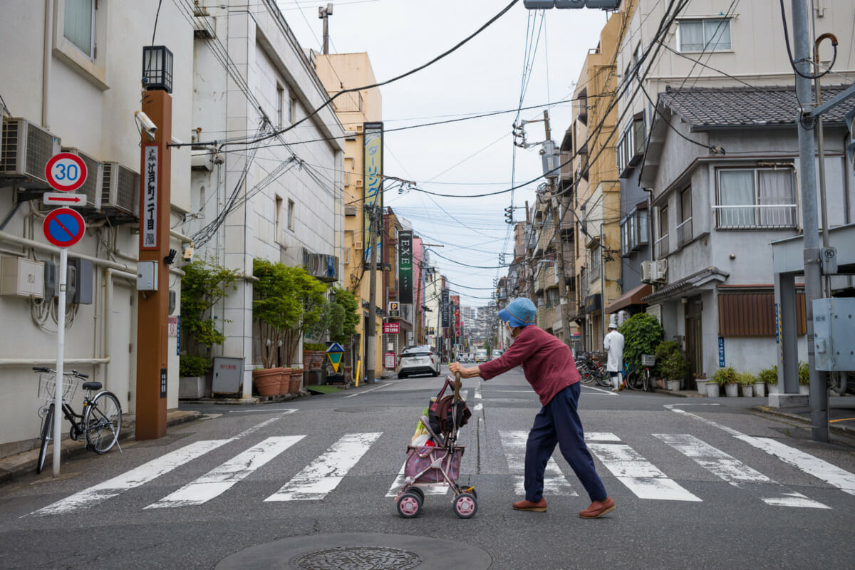 An old lady in Tokyo's Yoshiwara red light district