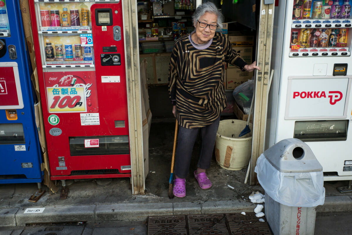a traditional old Tokyo sweet shop and its elderly owner