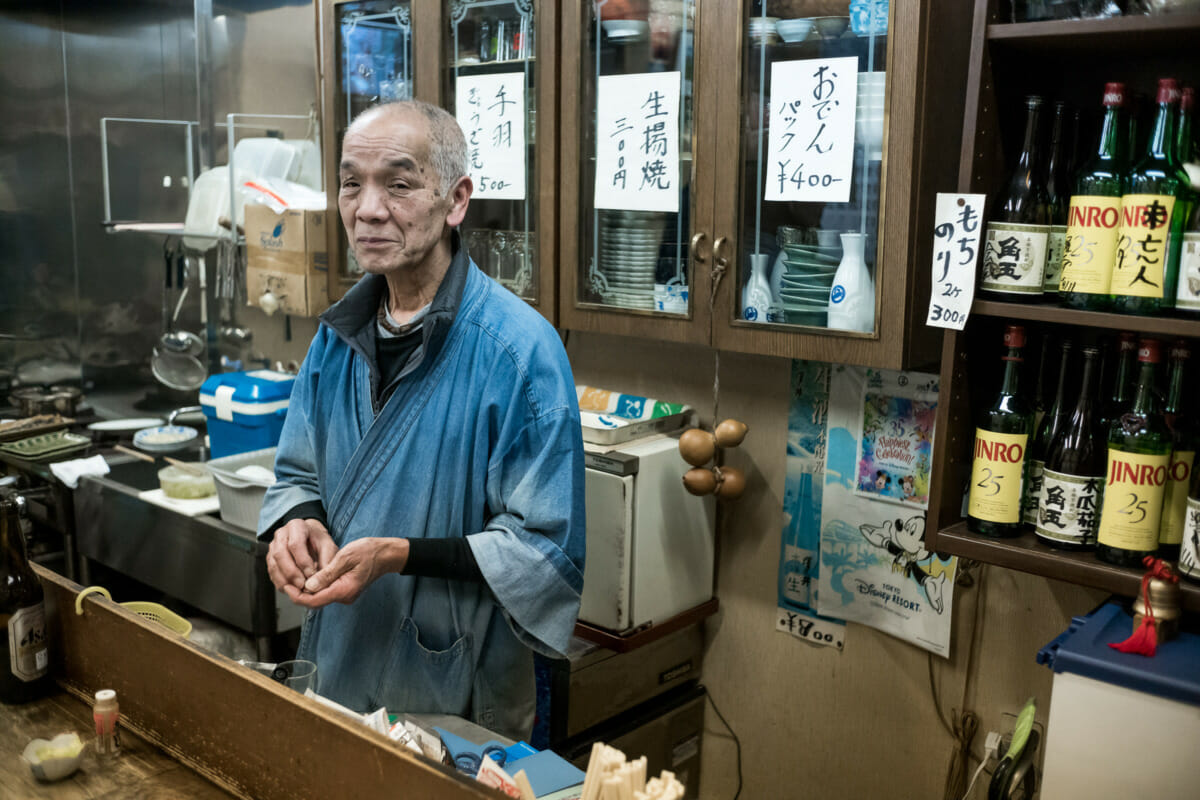 a former barber now septuagenarian Tokyo bar owner