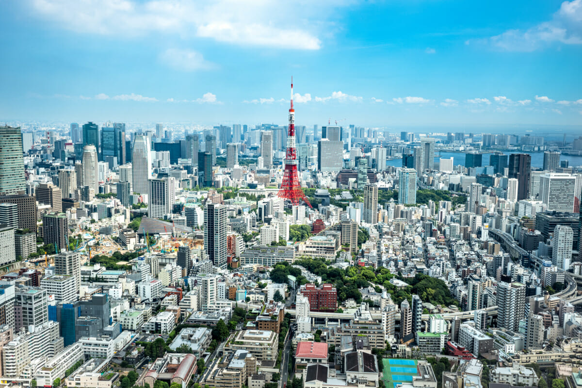 Tokyo skyline photographed from above