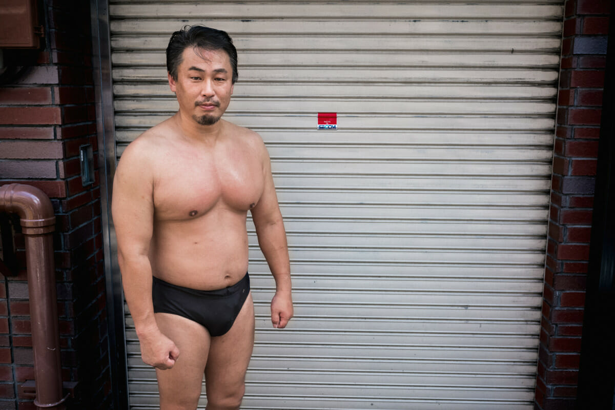 Tokyo street wrestler portrait