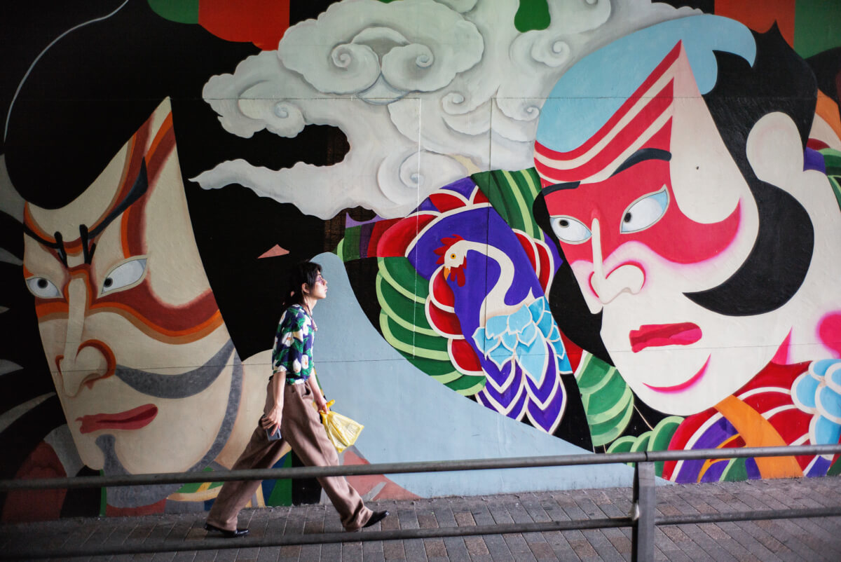 Tokyo urban art traditional faces