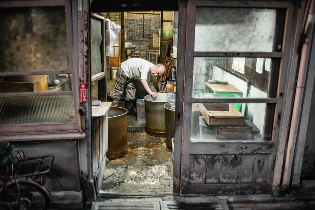 a very old and faded Tokyo tofu shop